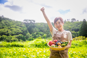 農業をやる女性
