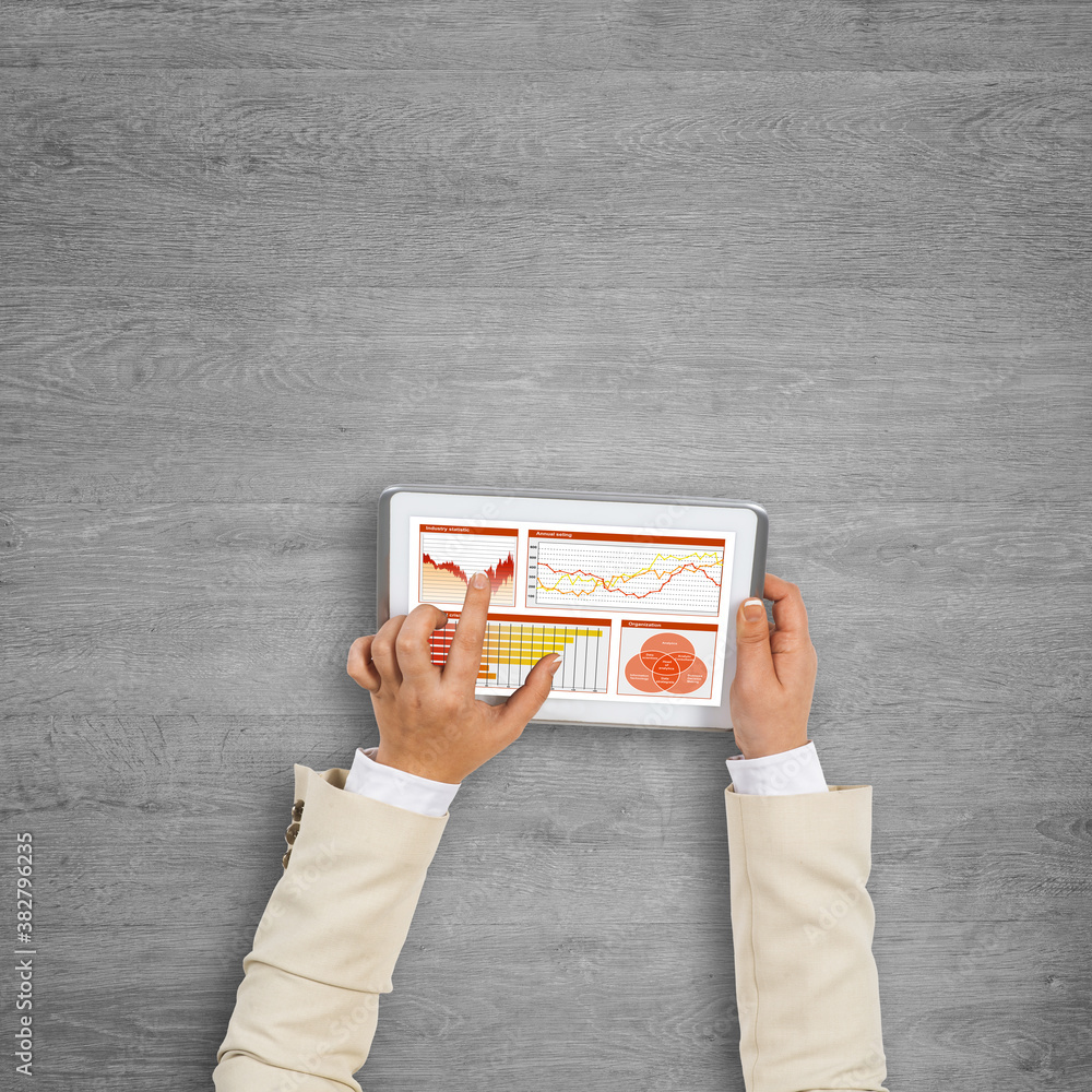 Poster using financial application