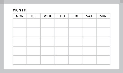 月　カレンダー