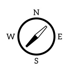 Compass icon. internet button with white background