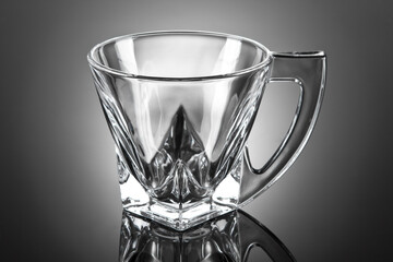 elegant crystal container.Dramatic modern background