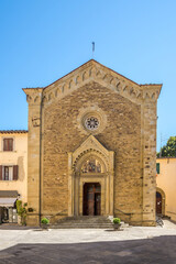 Fototapeta premium View a t the Church of Saint Michele and Adriano in the streets of Arezzo, Italy