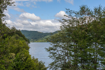 Fototapeta na wymiar Tinquilco Lake in Huerquehue National Park, Pucon, Chile