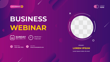 Purple modern background, Dynamic and wave shapes composition. Suitable for web banner, business webinar, seminar, Corporate Meeting, landing page, wallpaper, poster and many more