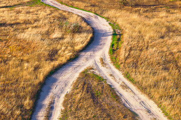 The intersection of the paths, top view.
