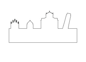 Naklejka premium Pisa city skyline in Italy. 