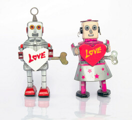 two robots in love 