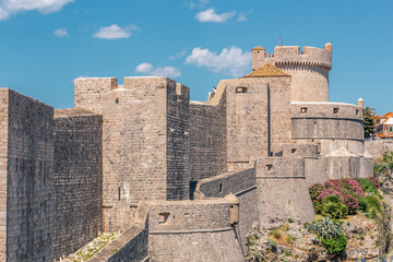 The city wall of the old town Dubrovnik, Croatia.