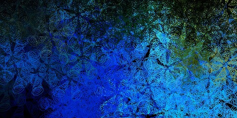 Dark blue, green vector pattern with spheres.