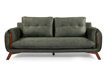 Modern comfortable furniture on white background . front view