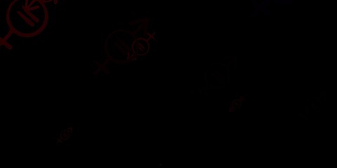 Dark Red vector backdrop with woman's power symbols.