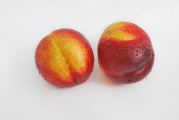 Two fresh nectarines
