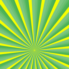 Green color gradation with rays starburst on yellow abstract background texture wallpaper decoration backdrop vector illustration graphic design modern style 