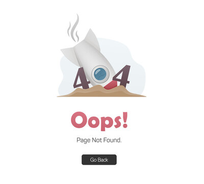 Error 404 page. Oops! Sorry, page not found. Flat illustration for web.