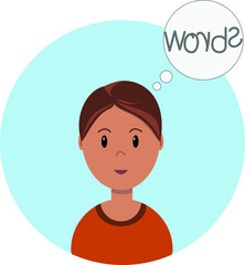 Vector illustration about dyslexia. Difficulty reading and writing