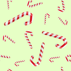 Cute festive pattern with elements of New Year and Christmas candies.
