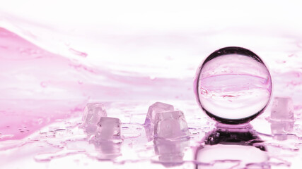 Tools for vision correction. Glasses and lenses with diopters on the background of splashes and blurry.