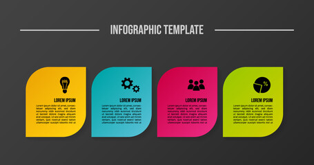 Business infographic with icons. Timeline. Vector