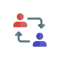 people transfer icon vector sign symbol. Flat design style modern vector illustration for web design and mobile concept.