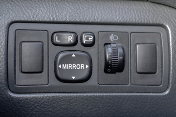 Car Mirror Control Button background. Classical car