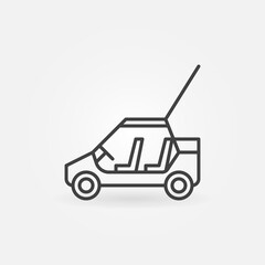Buggy Vehicle vector concept icon or sign in outline style