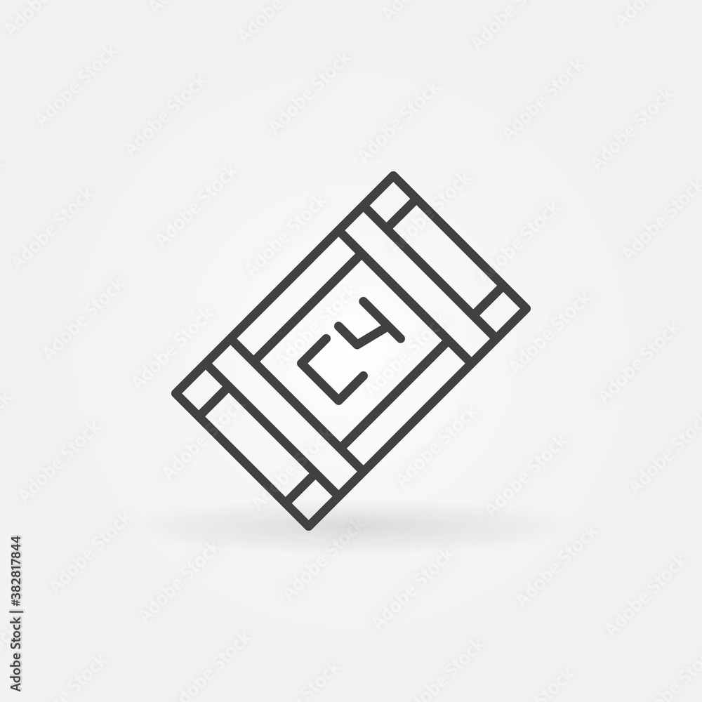 Poster c-4 plastic explosive outline icon. vector composition c4 vector concept linear symbol