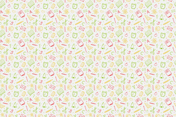 Concept of school background. Seamless pattern with doodles. Vector