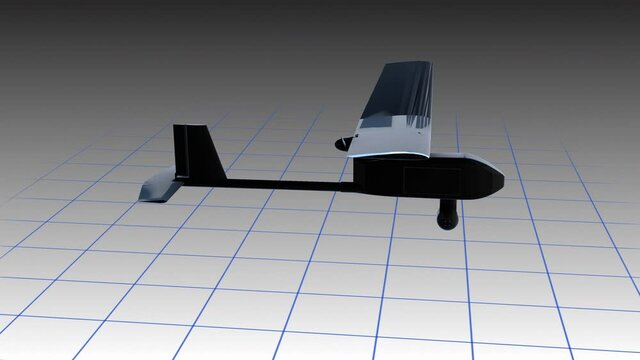 Rq-11-raven - rotation loop - 3D model animation on a gradient background