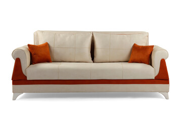 Modern comfortable furniture on white background . corner view