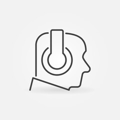 Man in Headphones linear icon. Sound Producer vector concept outline symbol