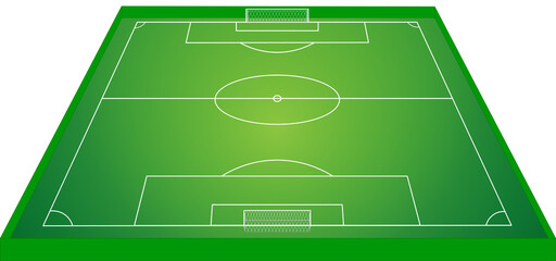 Soccer field perspective vector graphics realistic.