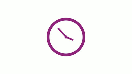 New pink dark circle 12 hours clock isolated without trick,clock icon