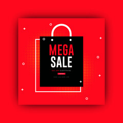 modern abstract creative professional mega sale social media banner template design 2021