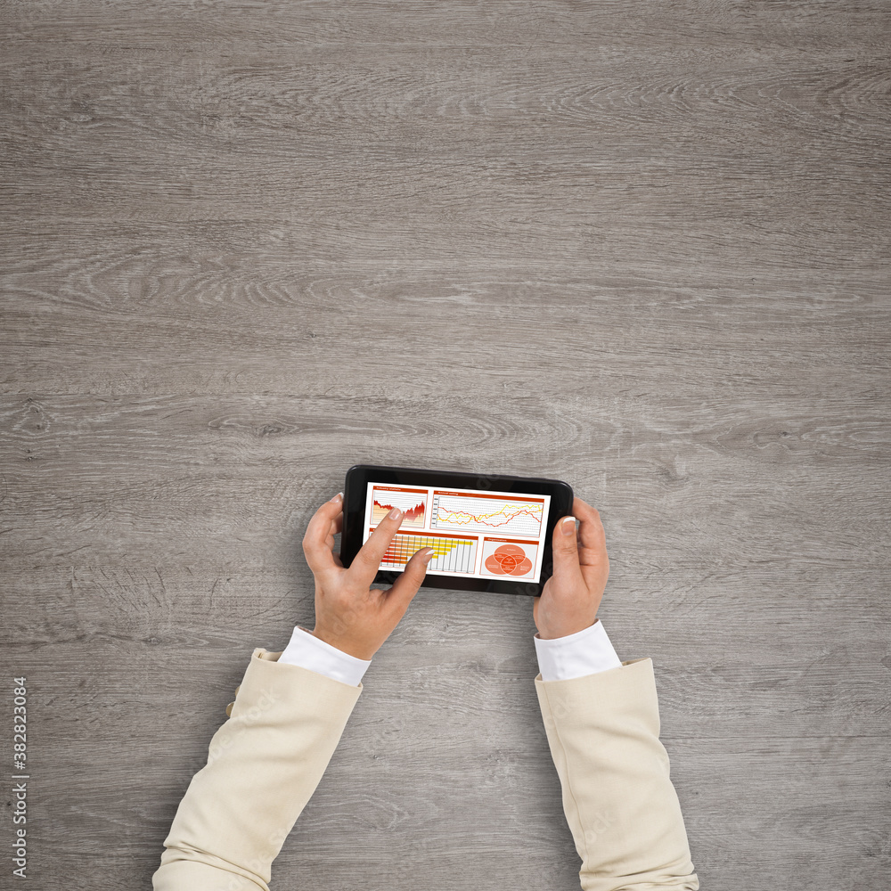 Poster using financial application
