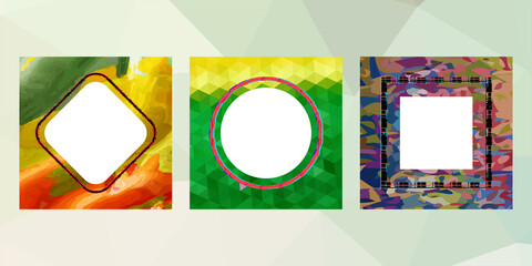 Geometric design mosaic sets. Colorful gradient background. Geometric triangle, abstract background. Mosaic texture. The effect of stained glass. EPS 10 Vector