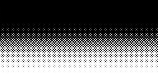 Wide format and rectangular,rectangle horizontal,linear halftone vector pattern,texture.Circles,dots,screen-tone illustration. Freckle, stipple-stippling, speckles illustration. Pointillist vector art - 382824424