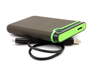 external hard drive for backup on a white background