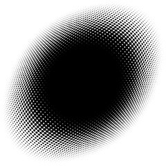 Spherical distortion halftone dots element. Orb, ball deform on bulge, bump speckles, polka-dots and screentone.Pointillist, pointillism abstract geometric circle element, pattern.Curve,camber FX - 382825632