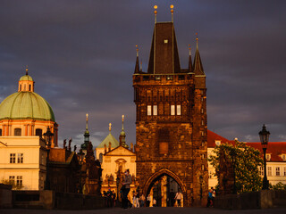 Old Town tower of Charle's Bridge in Prague