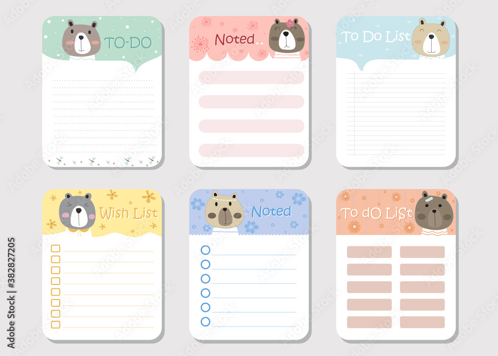 Poster design elements for notebook, diary, stickers and other template.vector,illustration.