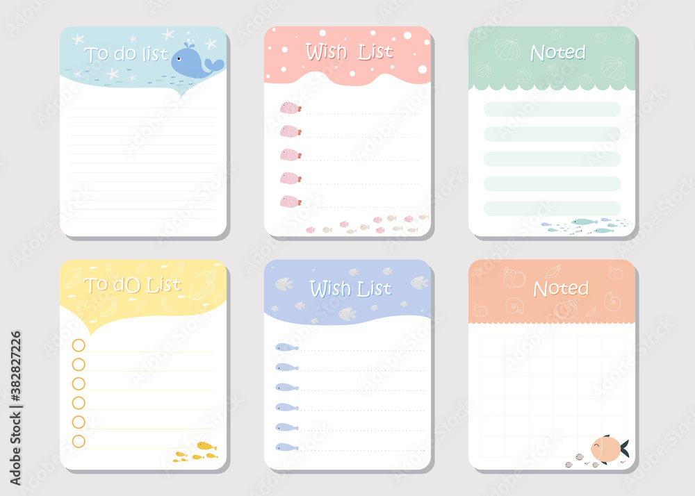 Poster design elements for notebook, diary, stickers and other template.vector,illustration.