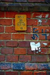 Background of brick wall texture cracked, stucco