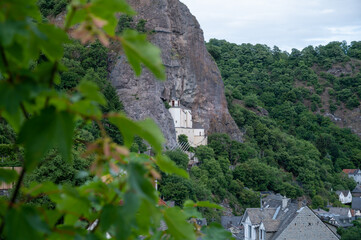 view of the rock church in idar-oberstein in germany, tourist highlight