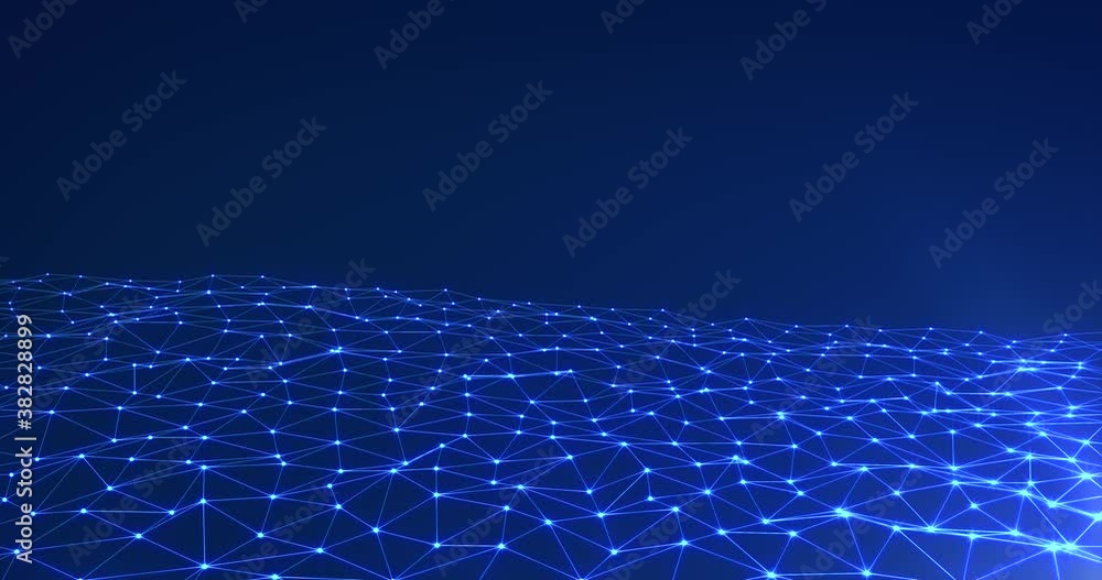 Poster technological blue background dot and line connection, futuristic, cyberspace data matrix concept.