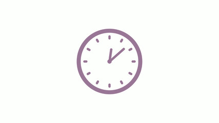 Pink gray circle clock isolated on white background,clock icon