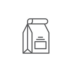 Fast food delivery paper bag vector icon symbol isolated on white background