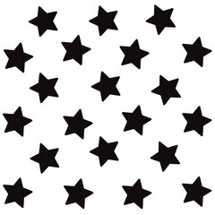 Black Silhouette Stars Background Pattern, Vector, Illustration