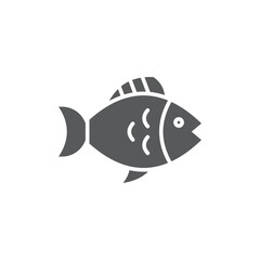 Obraz premium Fish vector icon symbol animal isolated on white background