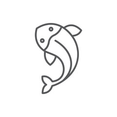 Fish vector icon symbol animal isolated on white background