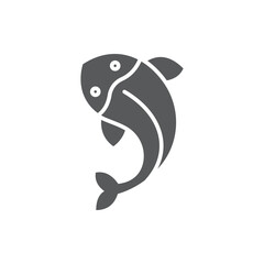 Fish vector icon symbol animal isolated on white background